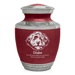 Small Cockapoo Pet Cremation Urn - Rose Red