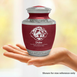 Small Cockapoo Pet Cremation Urn - Rose Red
