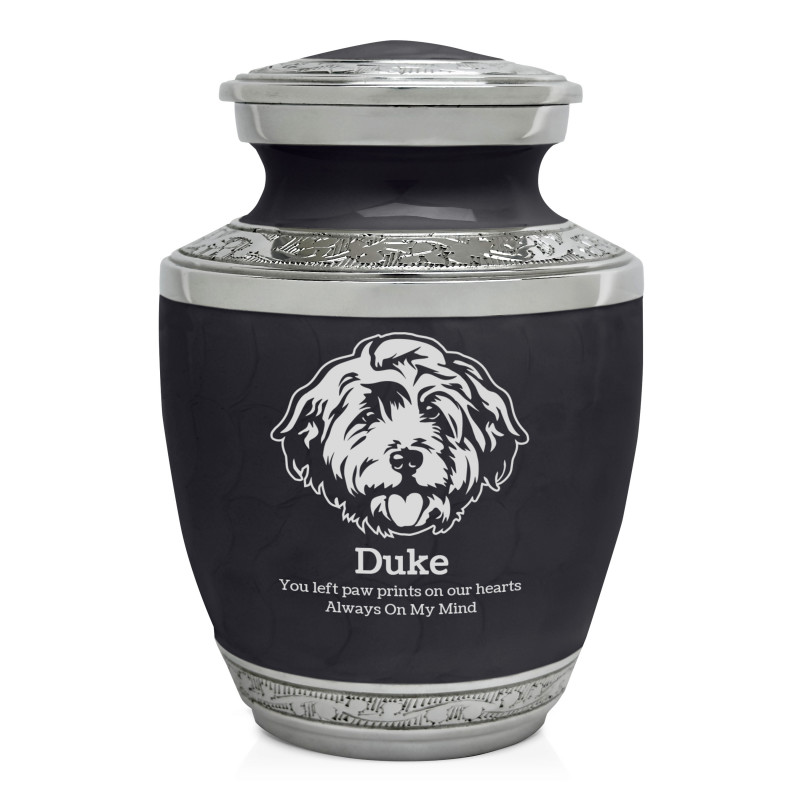 Small Cockapoo Pet Cremation Urn - Ebony Black