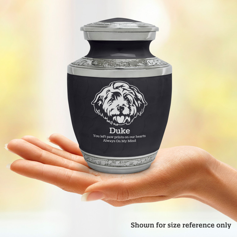 Small Cockapoo Pet Cremation Urn - Ebony Black