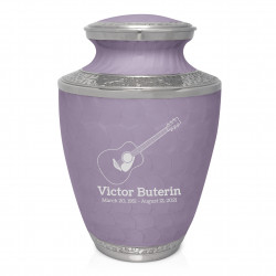 Acoustic Guitar Cremation Urn - Regal Purple