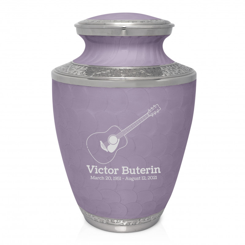 Acoustic Guitar Cremation Urn - Regal Purple