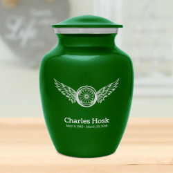 Winged Wheel Sharing Urn - Shamrock Green