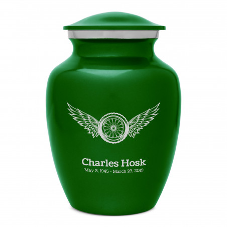 Winged Wheel Sharing Urn - Shamrock Green
