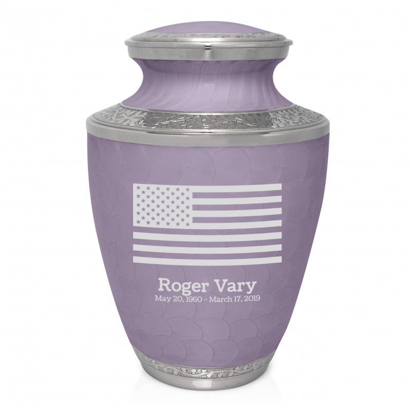 USA Flag Cremation Urn - Regal Purple