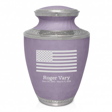 USA Flag Cremation Urn - Regal Purple