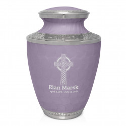 USA Flag Celtic Cross Cremation Urn - Regal Purple