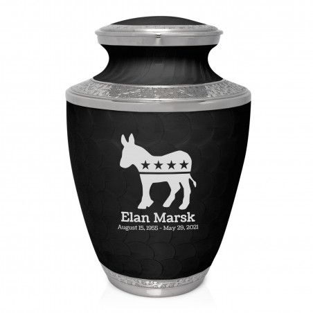 Democratic Donkey Cremation Urn - Ebony Black