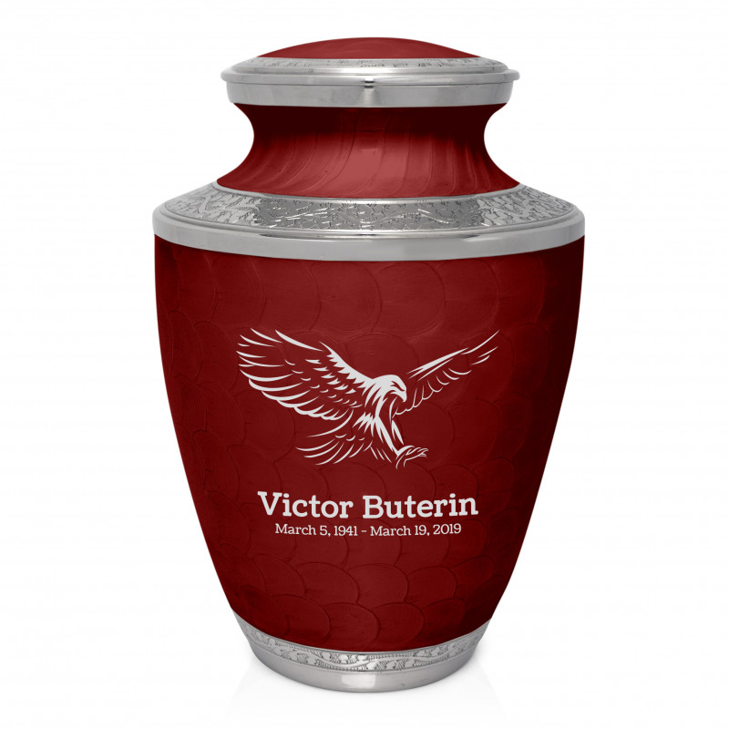 Eagle Cremation Urn - Rose Red