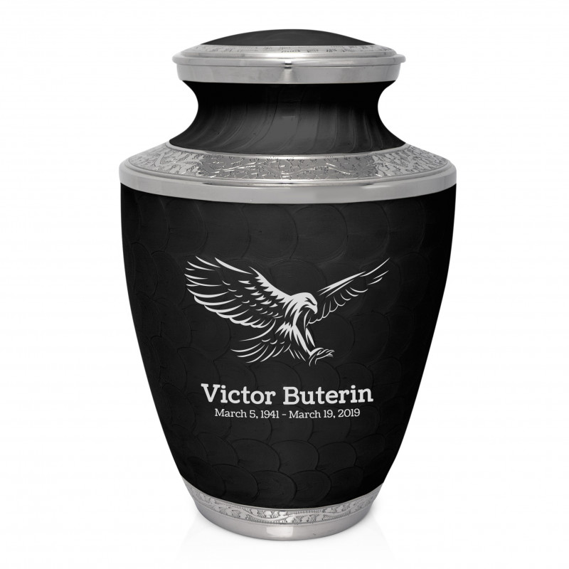 Eagle Cremation Urn - Ebony Black
