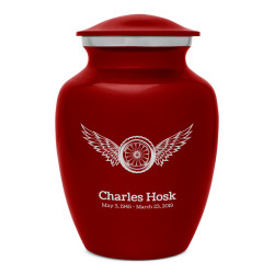 Winged Wheel Sharing Urn - Ruby Red