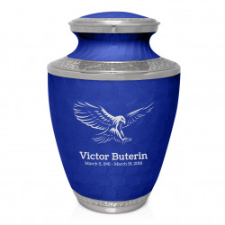 Eagle Cremation Urn - Royal Blue