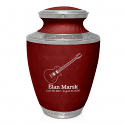 Electric Guitar Cremation Urn - Rose Red