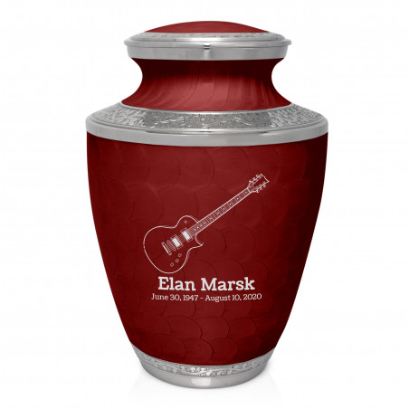 Electric Guitar Cremation Urn - Rose Red