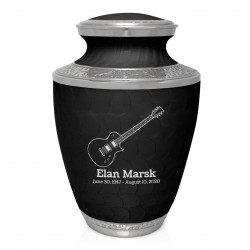 Electric Guitar Cremation Urn - Ebony Black