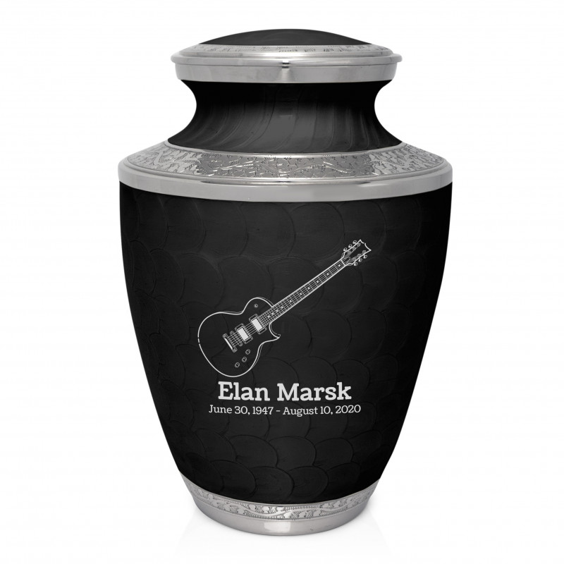 Electric Guitar Cremation Urn - Ebony Black
