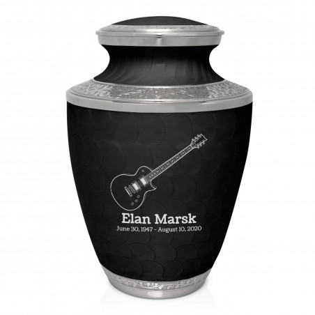 Electric Guitar Cremation Urn - Ebony Black