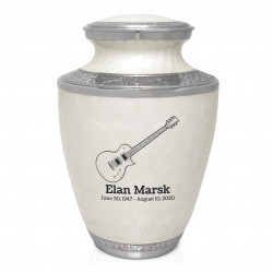 Electric Guitar Cremation Urn - Radiant White