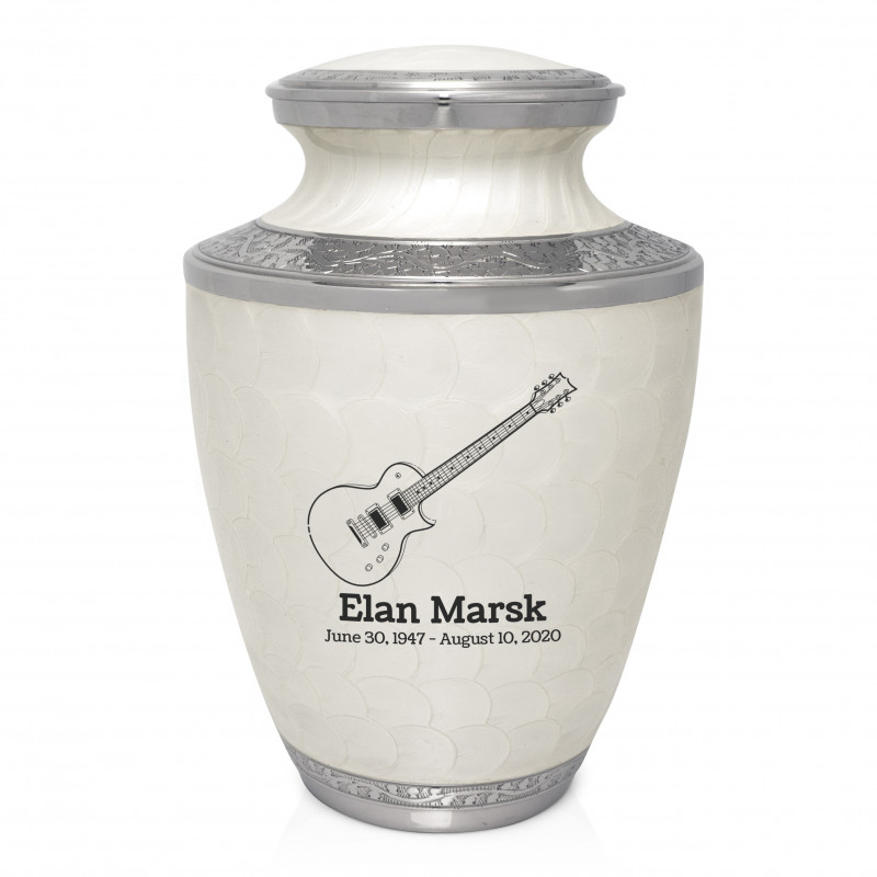 Electric Guitar Cremation Urn - Radiant White