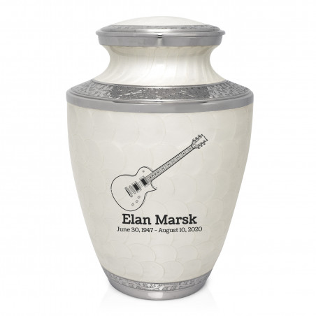 Electric Guitar Cremation Urn - Radiant White