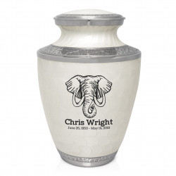 Elephant Cremation Urn - Radiant White