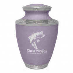 Bass Fishing Cremation Urn - Regal Purple