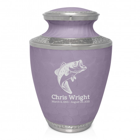 Bass Fishing Cremation Urn - Regal Purple