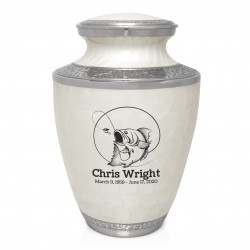 Lure Hit Fishing Cremation Urn - Radiant White