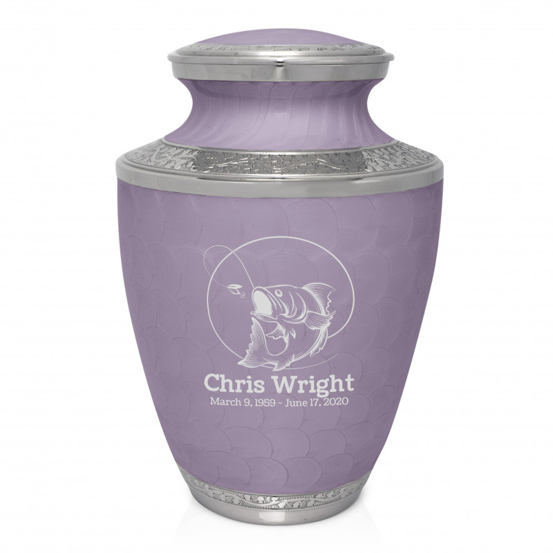 Lure Hit Fishing Cremation Urn - Regal Purple