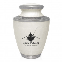 Fishing Boat Cremation Urn - Radiant White