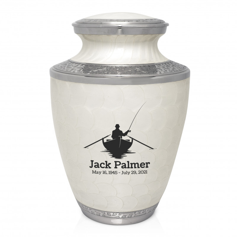 Fishing Boat Cremation Urn - Radiant White