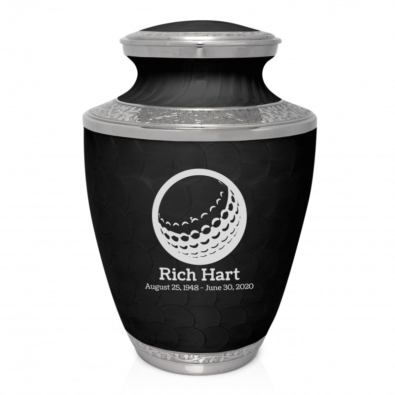 Golf Ball Cremation Urn - Ebony Black