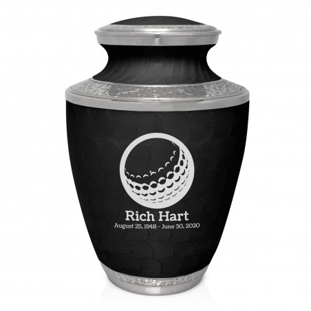 Golf Ball Cremation Urn - Ebony Black