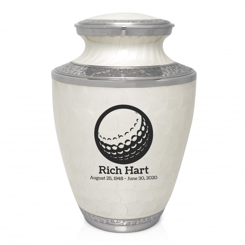 Golf Ball Cremation Urn - Radiant White