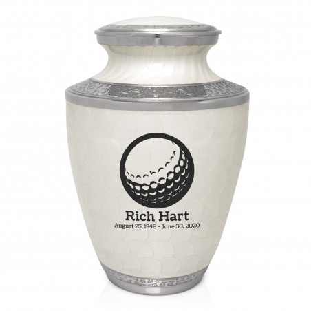 Golf Ball Cremation Urn - Radiant White