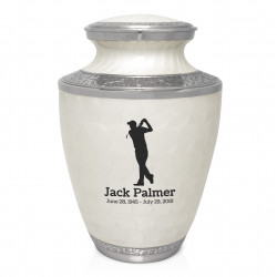 Golfer Cremation Urn - Radiant White