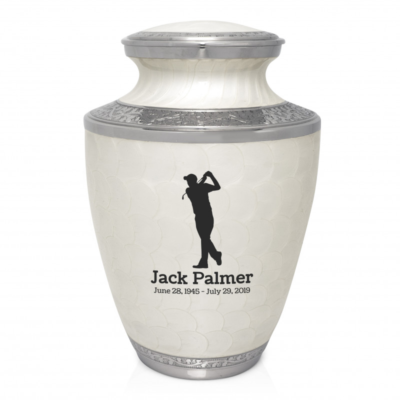 Golfer Cremation Urn - Radiant White
