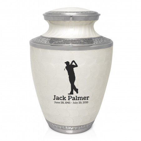 Golfer Cremation Urn - Radiant White