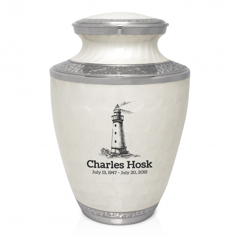 Lighthouse Cremation Urn - Radiant White