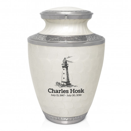 Lighthouse Cremation Urn - Radiant White