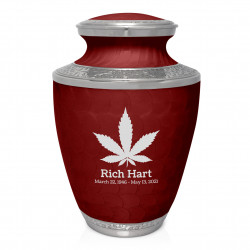 Marijuana Cremation Urn - Rose Red