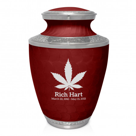 Marijuana Cremation Urn - Rose Red