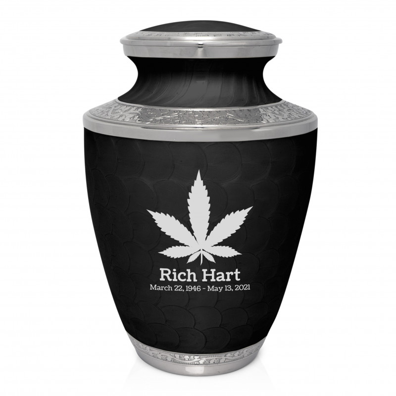 Marijuana Cremation Urn - Ebony Black