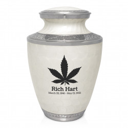 Marijuana Cremation Urn - Radiant White