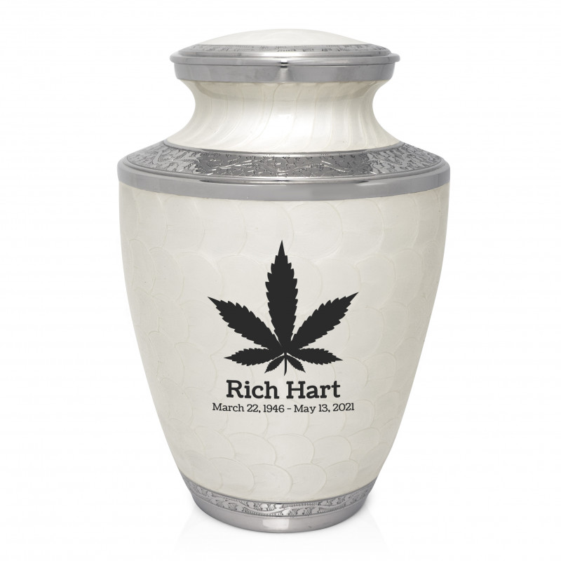 Marijuana Cremation Urn - Radiant White