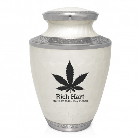 Marijuana Cremation Urn - Radiant White