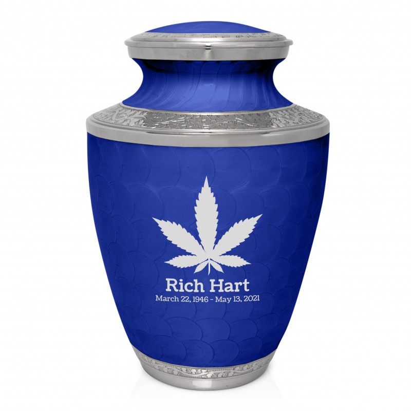 Marijuana Cremation Urn - Royal Blue
