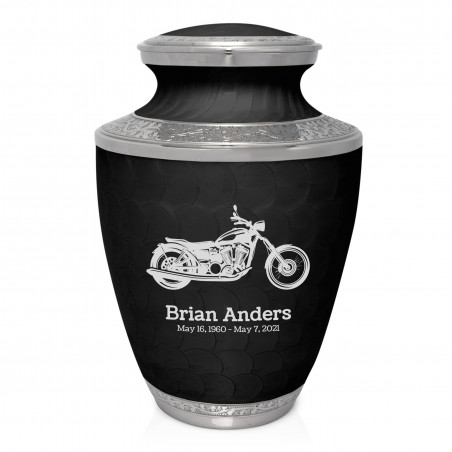 Motorcycle Cremation Urn - Ebony Black