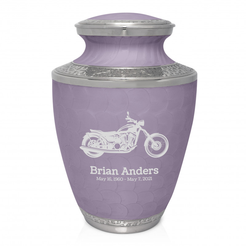 Motorcycle Cremation Urn - Regal Purple