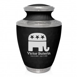 Republican Elephant Cremation Urn - Ebony Black